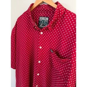 DIXXON Flannel Company Lumbergh Red Polka Dot Short Sleeve Button Up Shirt 5X